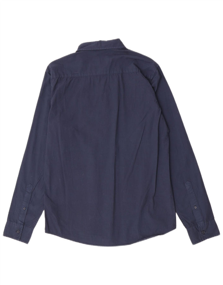 Schott Chemise Homme Large Bleu Marine Coton