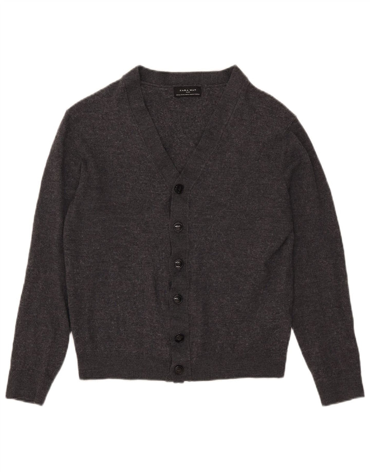 Zara Herre Cardigan Sweater XL Grå Akryl