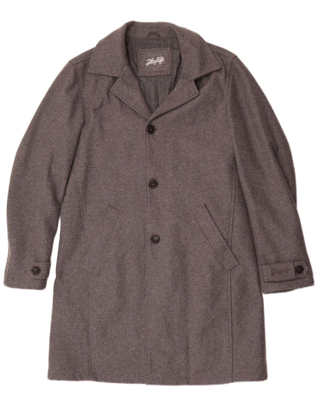 Playlife Mens Overcoat UK 40 Large Grey