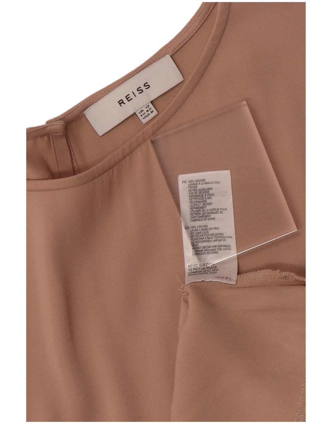 Abito asimmetrico da donna REISS UK 12 Viscosa rosa medio