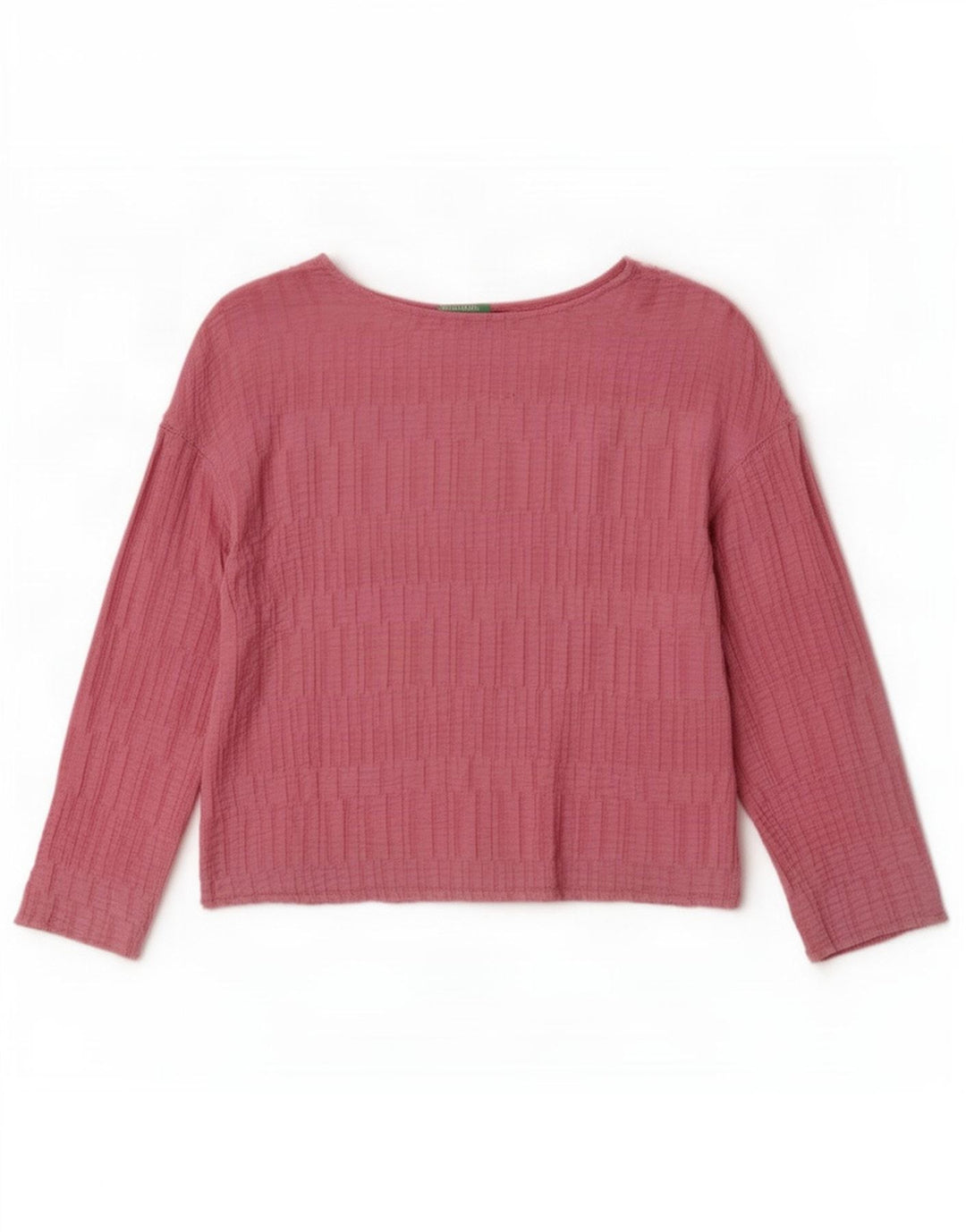 Benetton Chemisier court à manches longues pour femme UK 44 Rose moyen