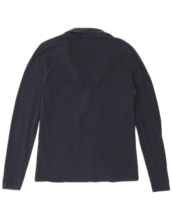 Asociación de Polo de EE. UU. Camisa de manga larga para mujer UK 44 Algodón azul marino mediano