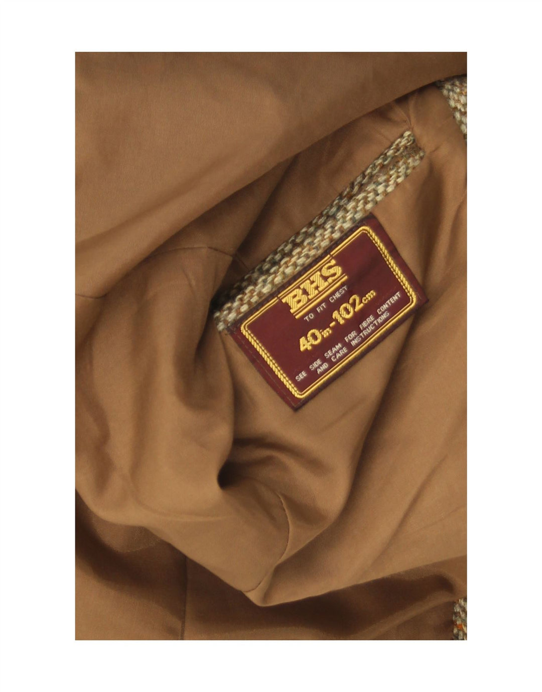 Harris Tweed Chaqueta tipo blazer de 2 botones para hombre Reino Unido 40 Lana de espiga marrón grande