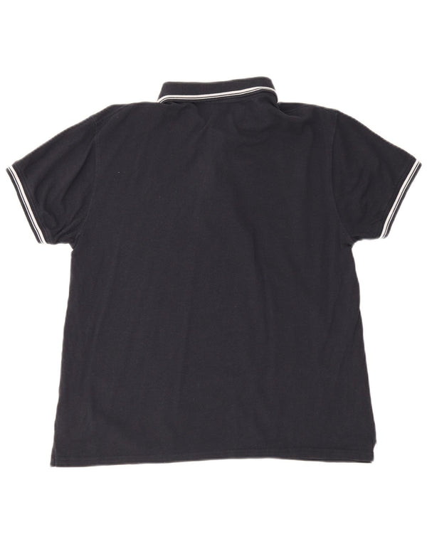 Sergio Tacchini Mens Polo Shirt Medium Navy Blue Cotton