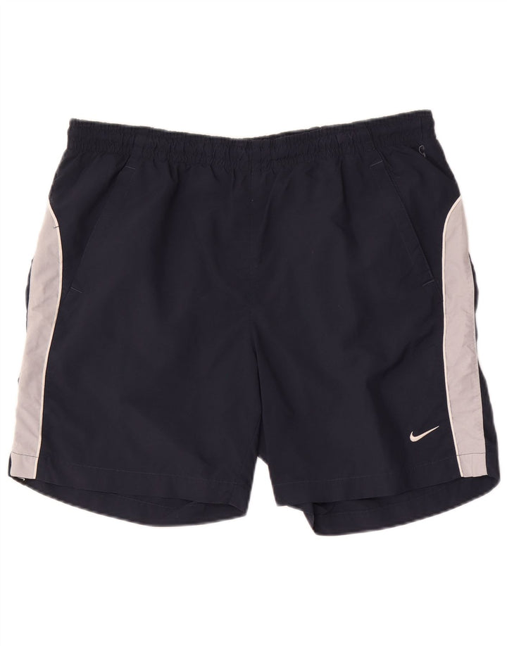 Nike Mens Swimming Shorts Large Navy Blue Colourblock Nylon