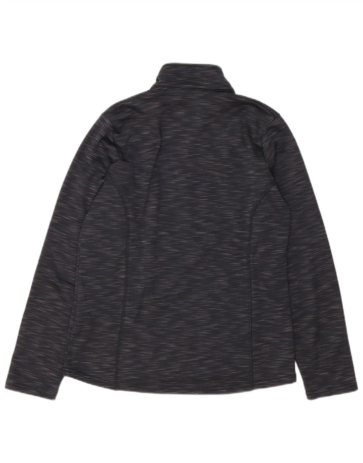 Brugi Sweatshirt med lynlås til mænd, lille, sort flækket polyester