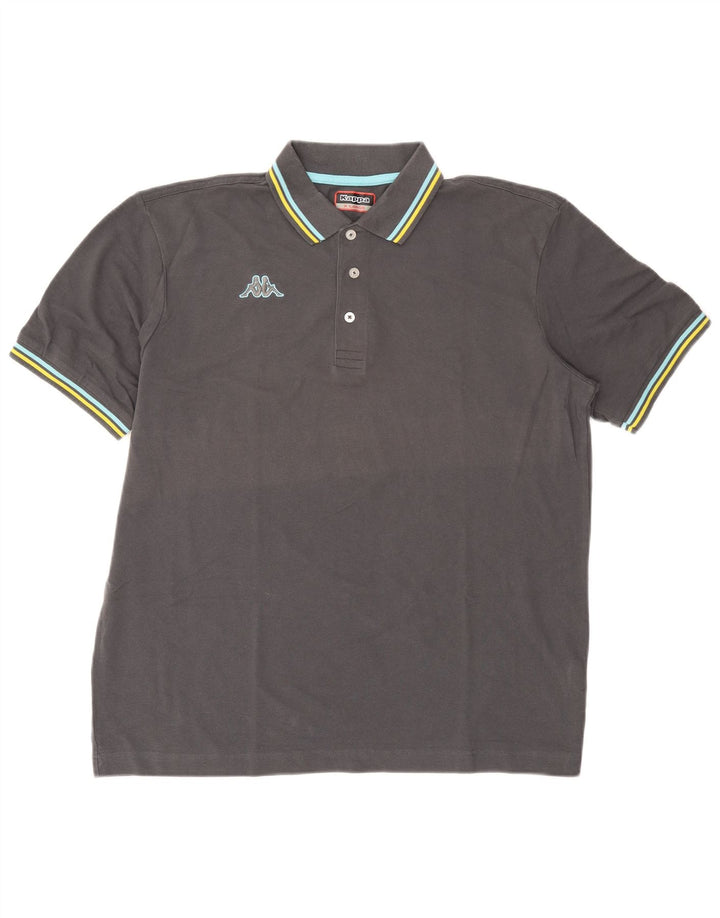 Kappa Mens Polo Shirt XL Grey Cotton