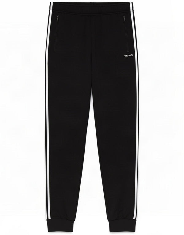 Brugi Pantalon de Survêtement Homme Joggers Large Noir Polyester
