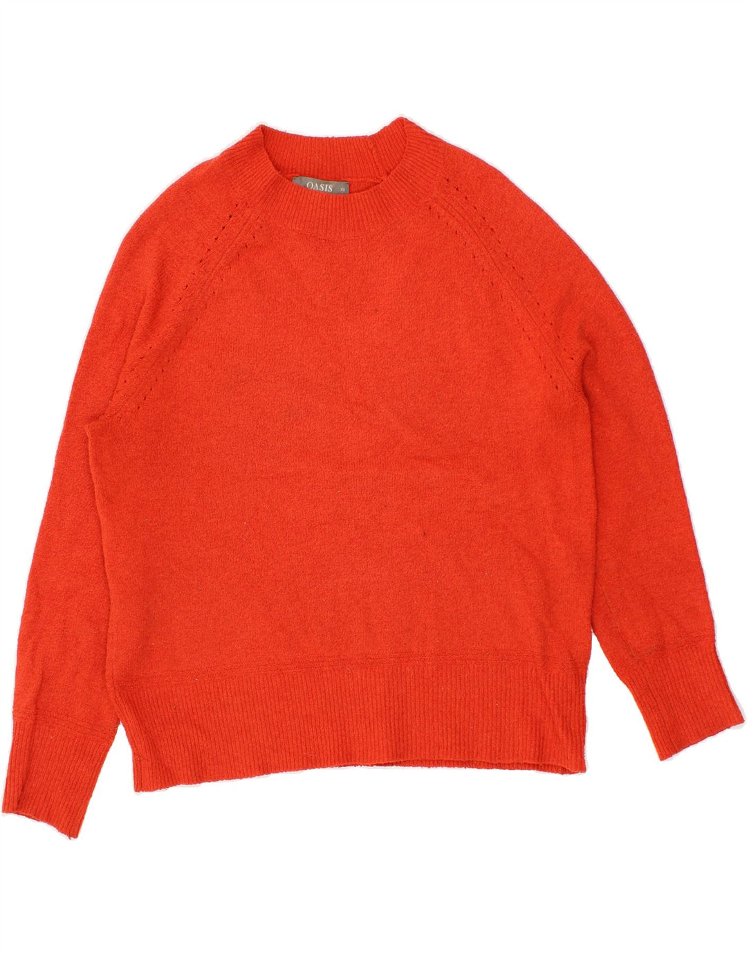 OASIS Womens Oversized Crew Neck Jumper Sweater UK 6 XS Red Polyester Vintage Oasis and Second-Hand Oasis from Messina Hembry 