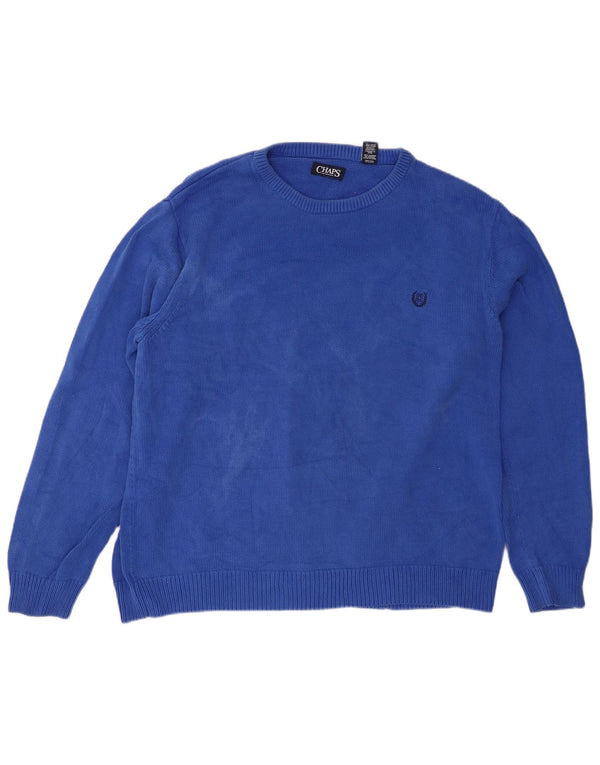 Chaps Herre Boat Neck Jumper Sweater 2XL Blå Bomuld