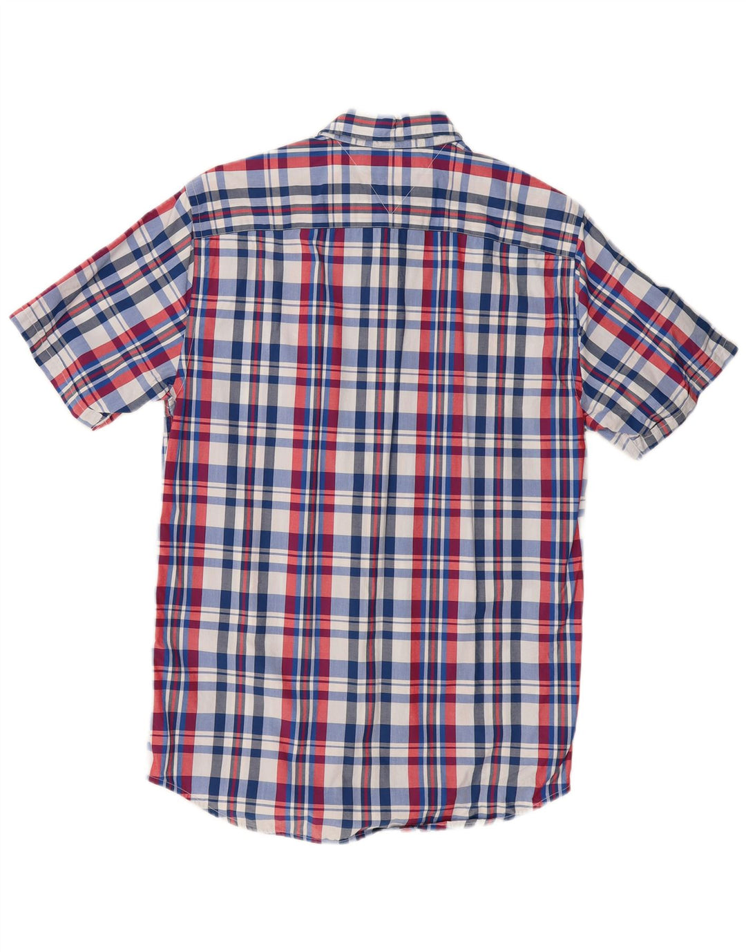 TOMMY HILFIGER Mens New York Fit Short Sleeve Shirt Medium Blue Check