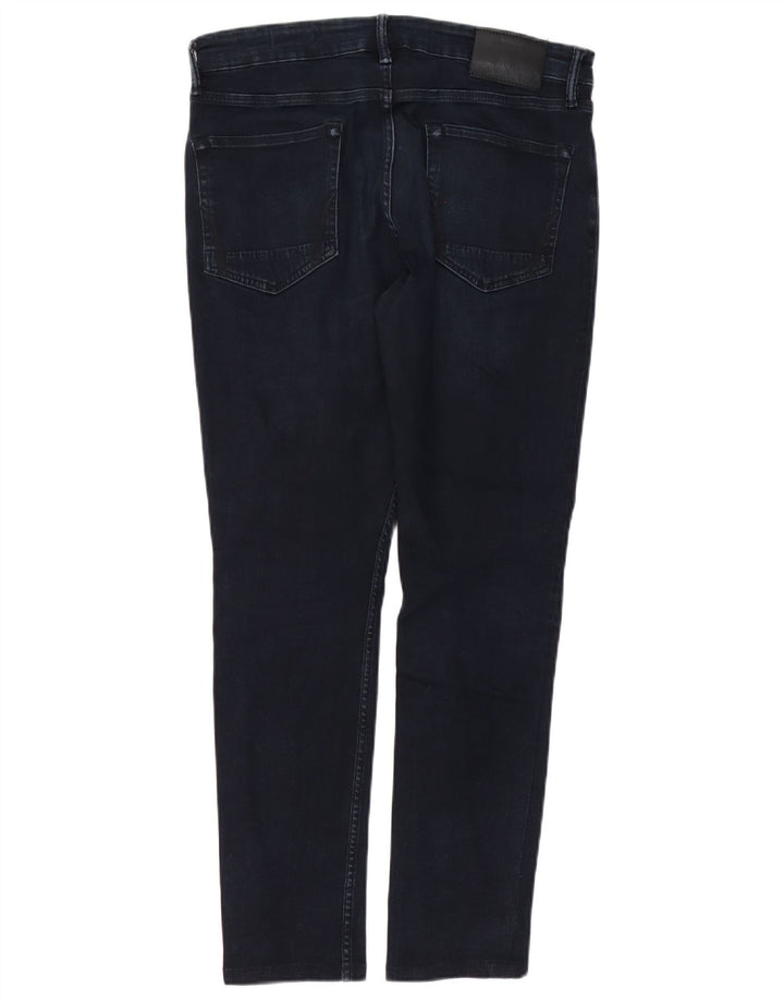 ALL SAINTS Mens Cigarette Slim Jeans W32 L29 Navy Blue Cotton
