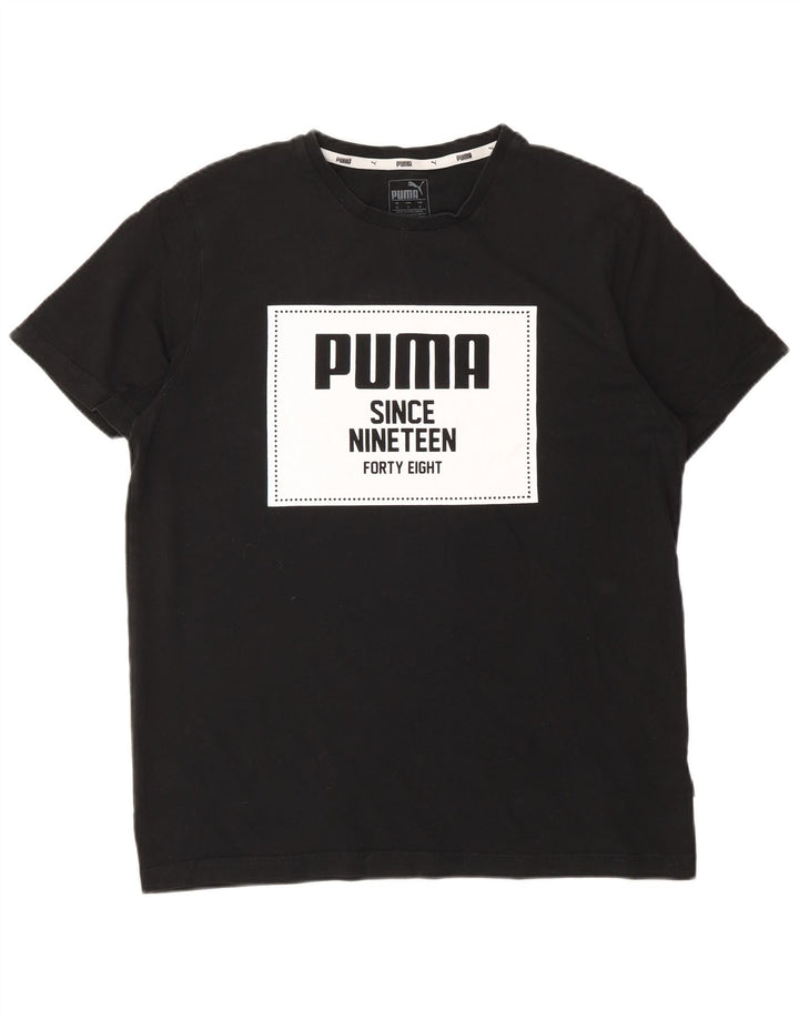 PUMA Mens Graphic T-Shirt Top Medium Black