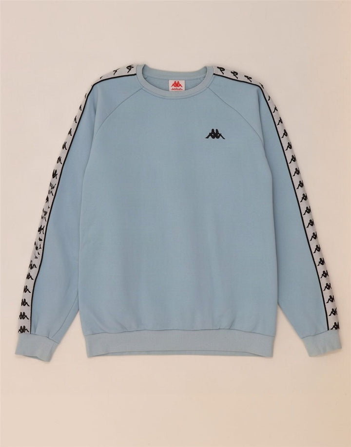 Kappa Sweat-shirt graphique pour homme en coton color block Bleu Taille L