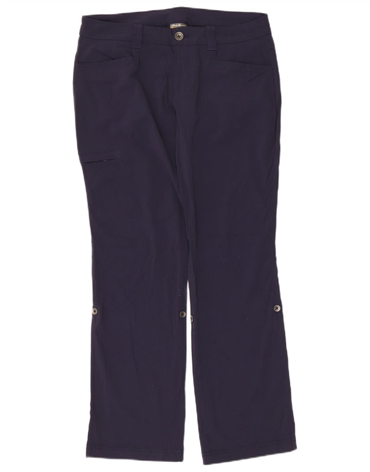 Eddie Bauer Womens Straight Cargo Trousers US 8 Medium W32 L28 Navy Blue