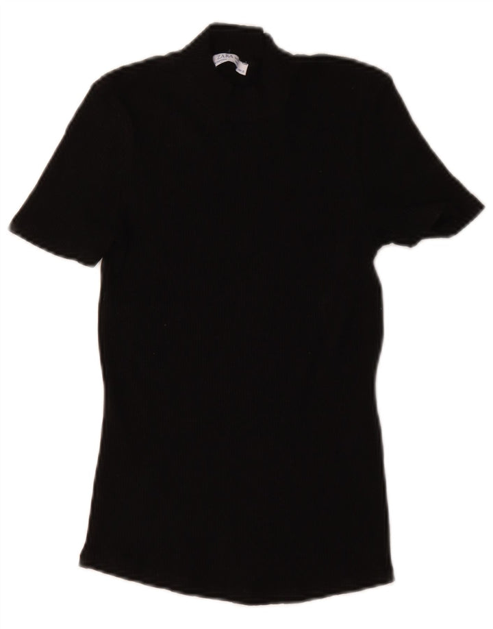 Zara Womens T-Shirt Top UK 8 Small Black
