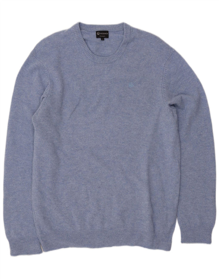 Giesswein Mens Crew Neck Jumper Sweater EU 54 XL Blue Wool