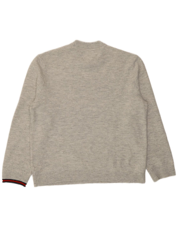 Tommy Hilfiger Mens Crew Neck Jumper Sweater Large Grey Flecked Acrylic