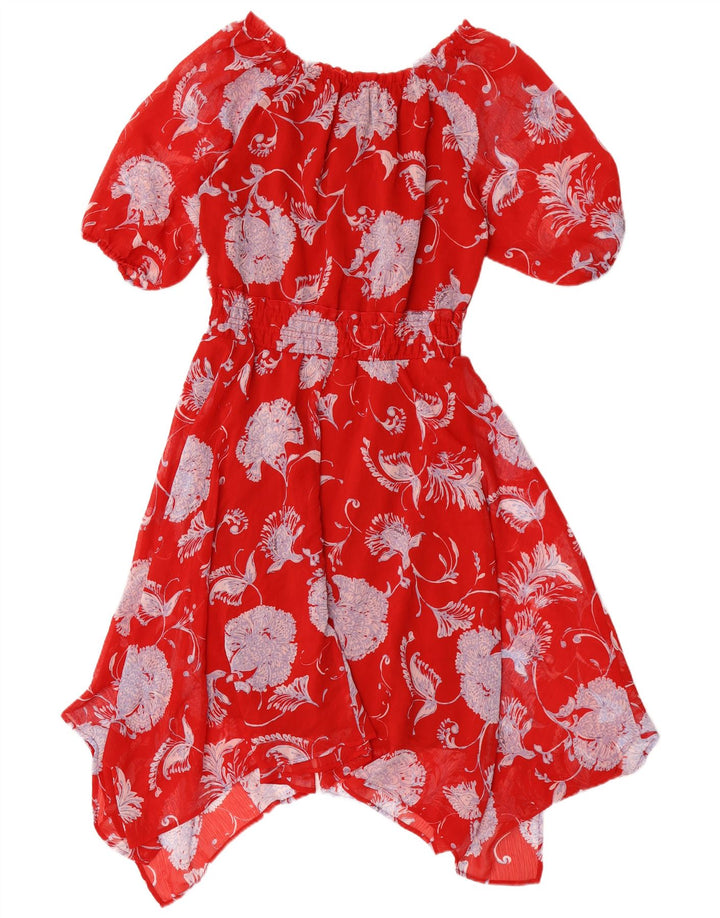 Tommy Hilfiger Womens Asymmetrical Dress US 8 Medium Red Floral