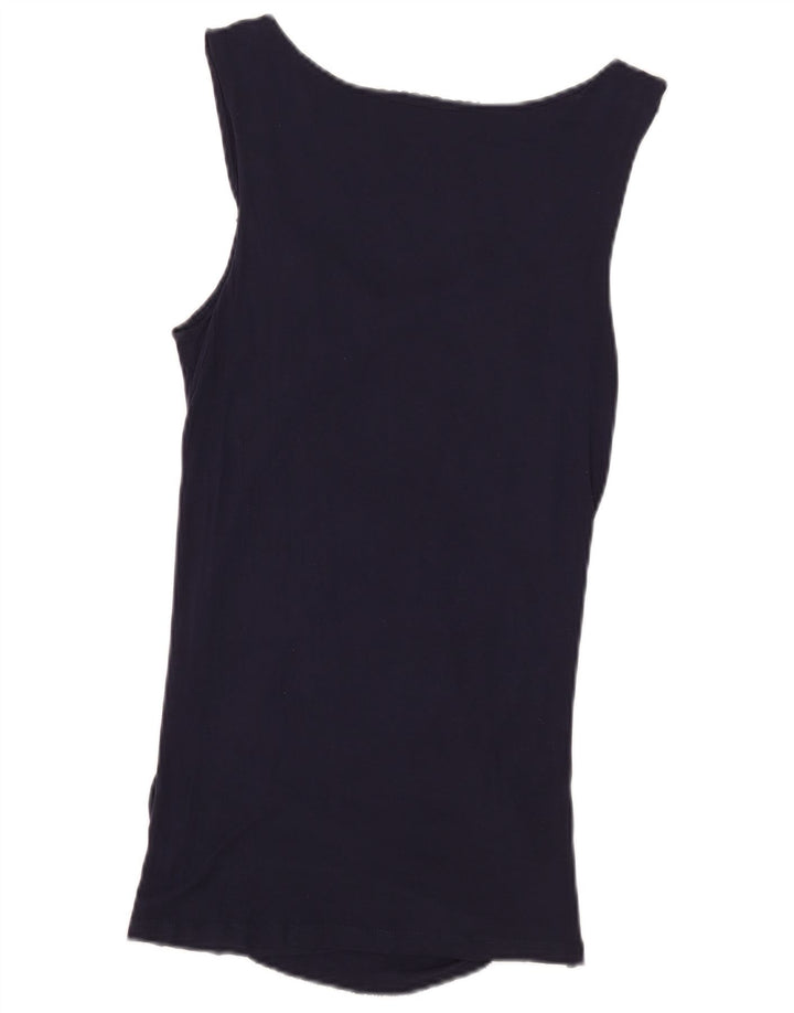 Guess Womens Sleeveless Blouse Top UK 8 Small Navy Blue