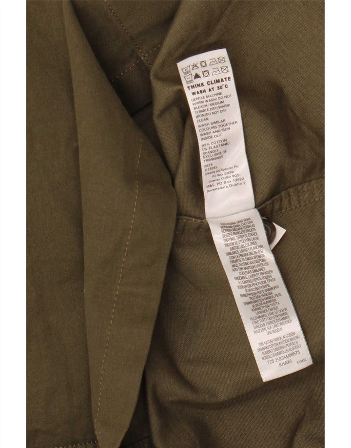 Camiseta masculina Marks & Spencer pequena de algodão cáqui