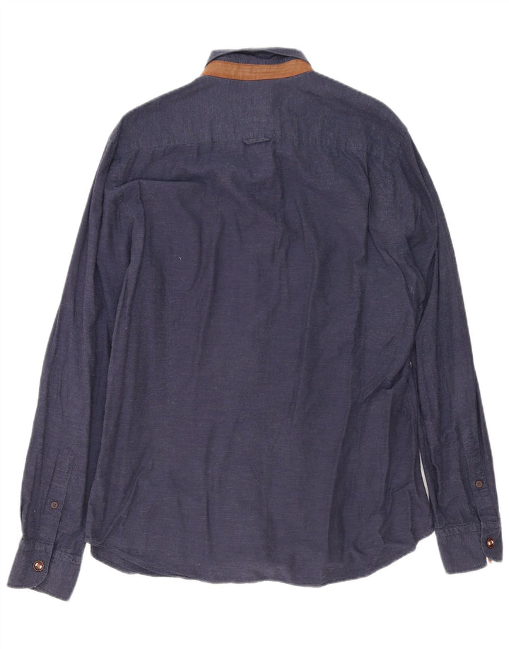 Massimo Dutti Herrenhemd, groß, Marineblau