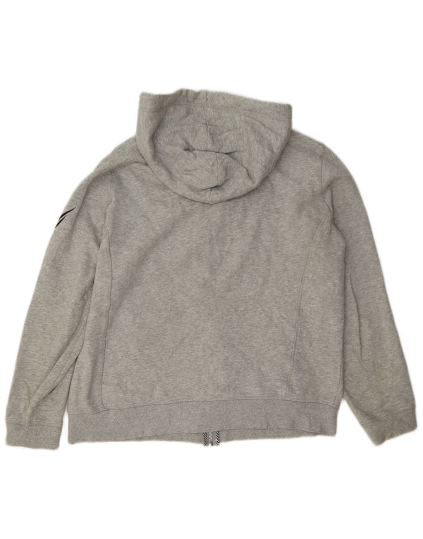 Nautica Womens Graphic Zip Hoodie Pullover UK 16 Große graue Baumwolle