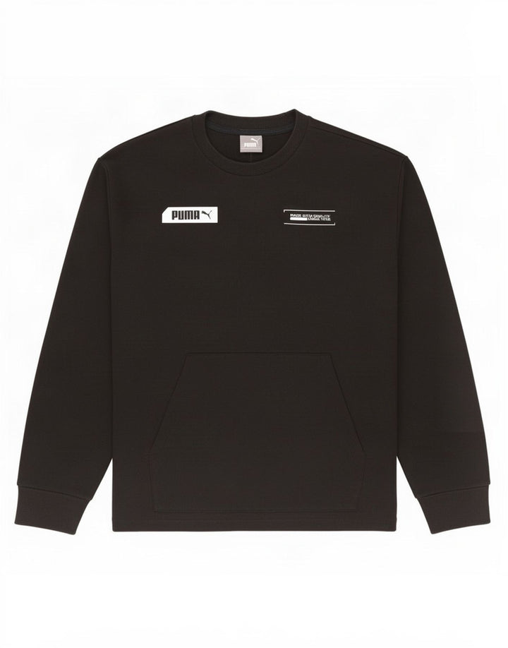 Puma Mens Graphic Sweatshirt Jumper Small Black Cotton