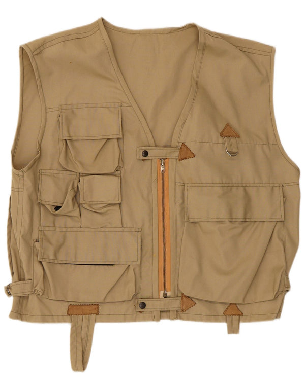 vintage Mens Utility Gilet UK 40 Grand Beige