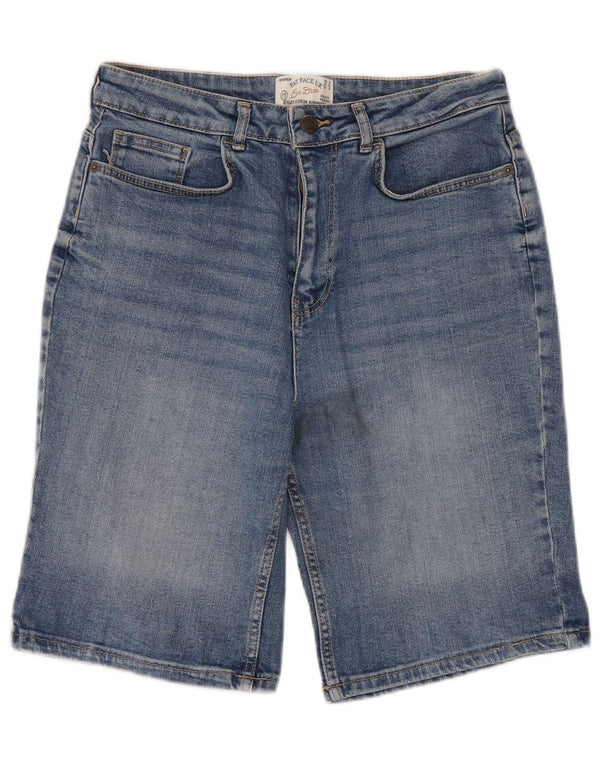 Fat Face Womens Bermuda Denim Shorts UK 14 Large W30 Blue Cotton