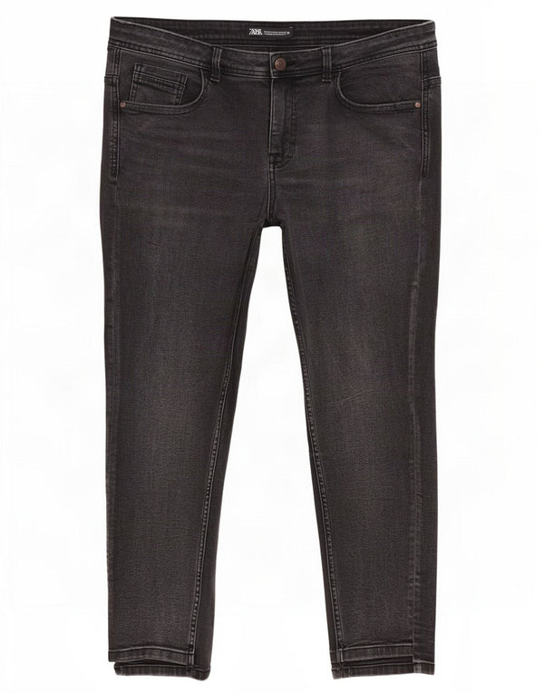 Calça jeans skinny feminina Zara EU 46 XL W36 L27 algodão cinza