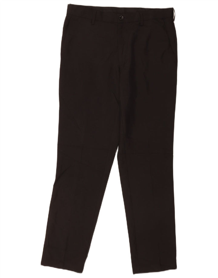 Męskie spodnie casual Marks & Spencer Slim Fit W32 L31 Czarny poliester