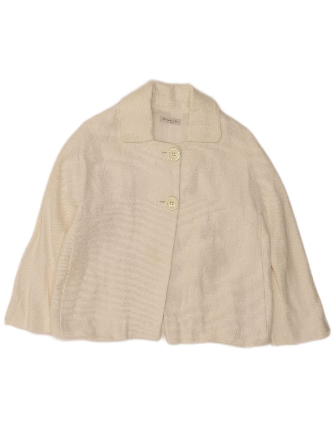 Massimo Dutti Womens Crop 2 Button Blazer Jacket EU 38 Medium White