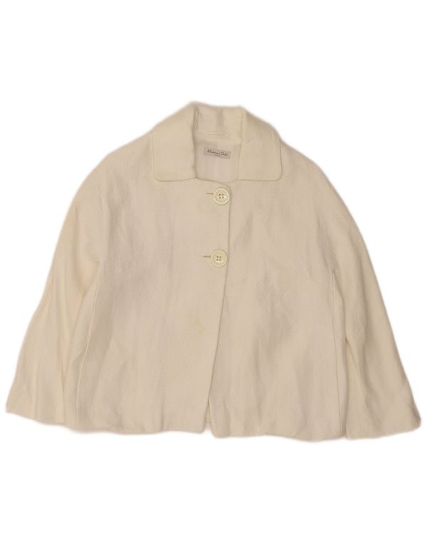 Massimo Dutti Jachetă pentru femei Crop 2 Button Blazer EU 38 Medium White