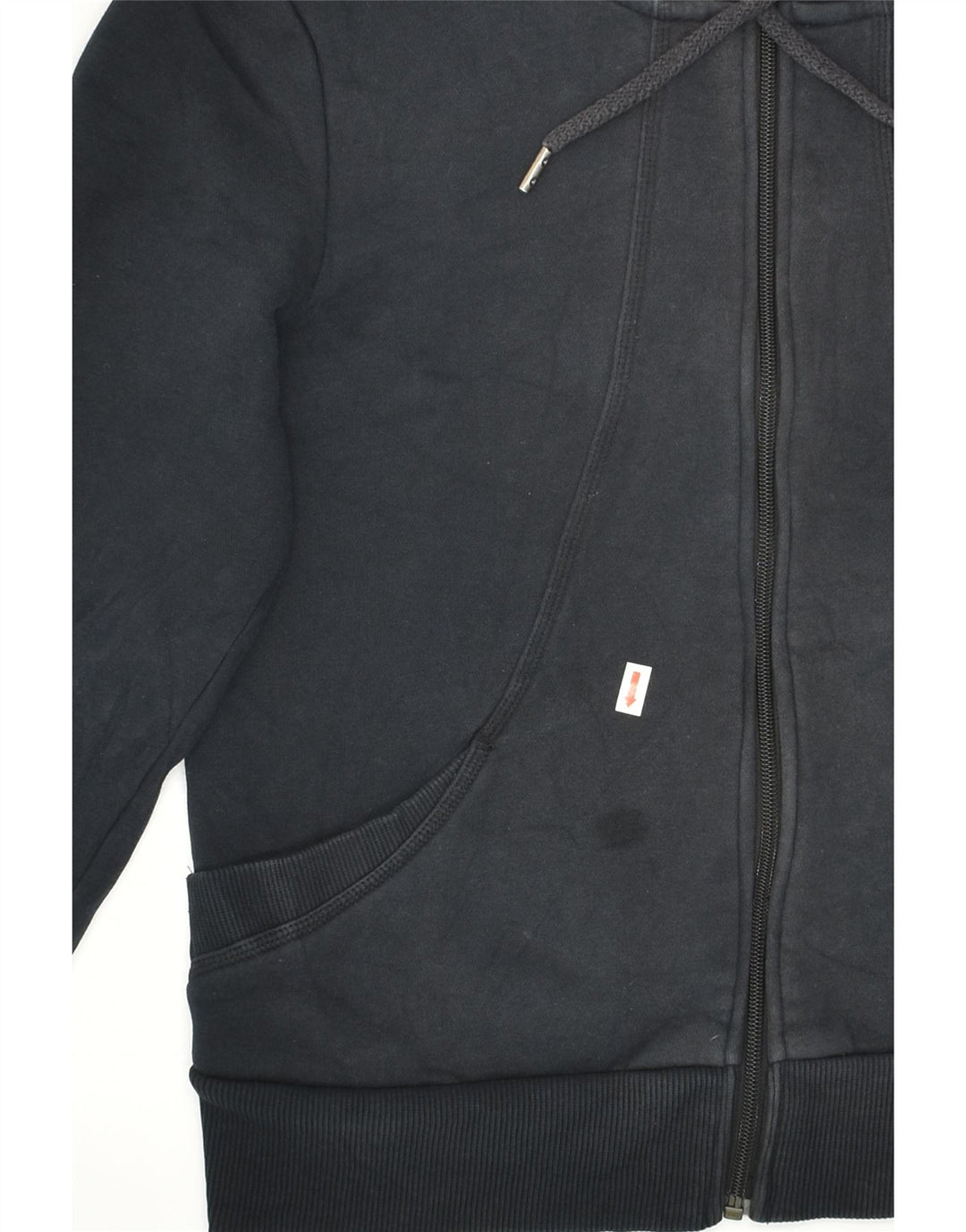PUMA Womens Zip Hoodie Sweater UK 14 Medium Black Cotton | Vintage Puma | Thrift | Second-Hand Puma | Used Clothing | Messina Hembry 