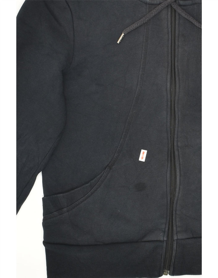 PUMA Womens Zip Hoodie Sweater UK 14 Medium Black Cotton | Vintage Puma | Thrift | Second-Hand Puma | Used Clothing | Messina Hembry 