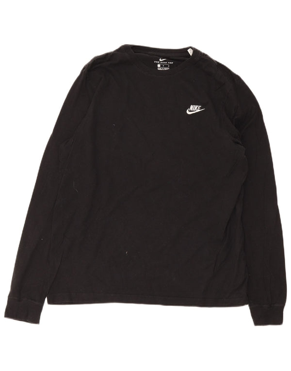 Nike Mens Top Long Sleeve Medium Black Cotton