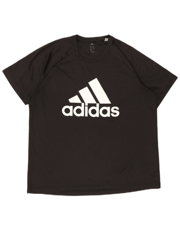 Adidas Mens Climalite Graphic T-Shirt Top XL Black Polyester