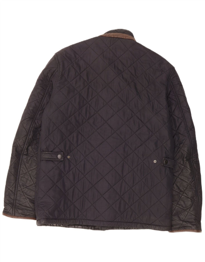 Jaqueta acolchoada masculina Barbour UK 36 poliéster azul marinho pequeno