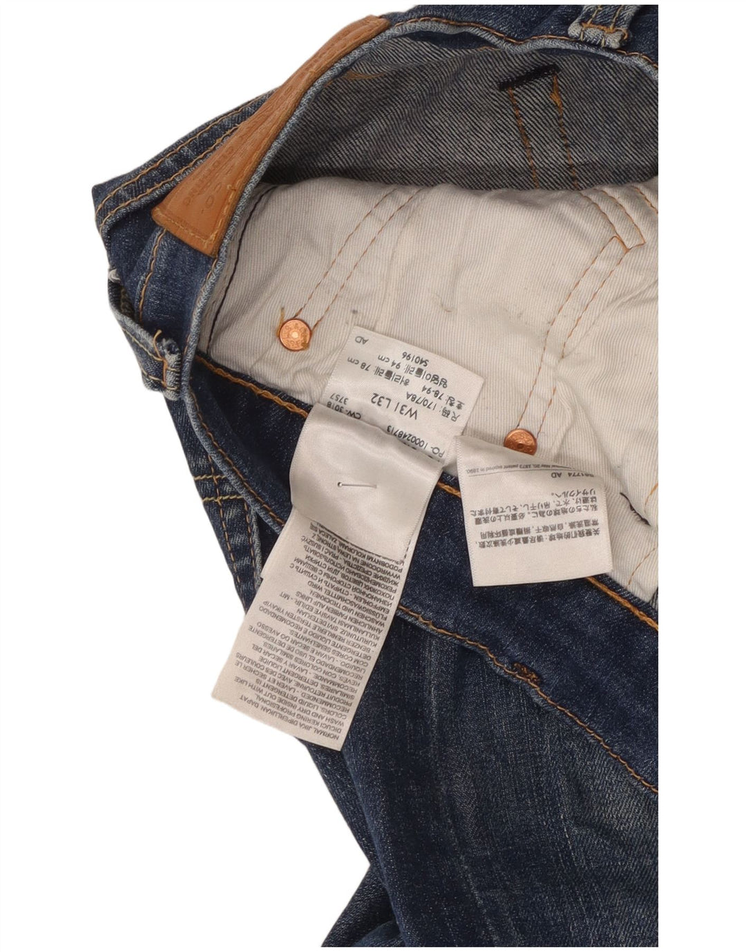 Levi's Mens 519 Slim Jeans W31 L32 Blue Cotton