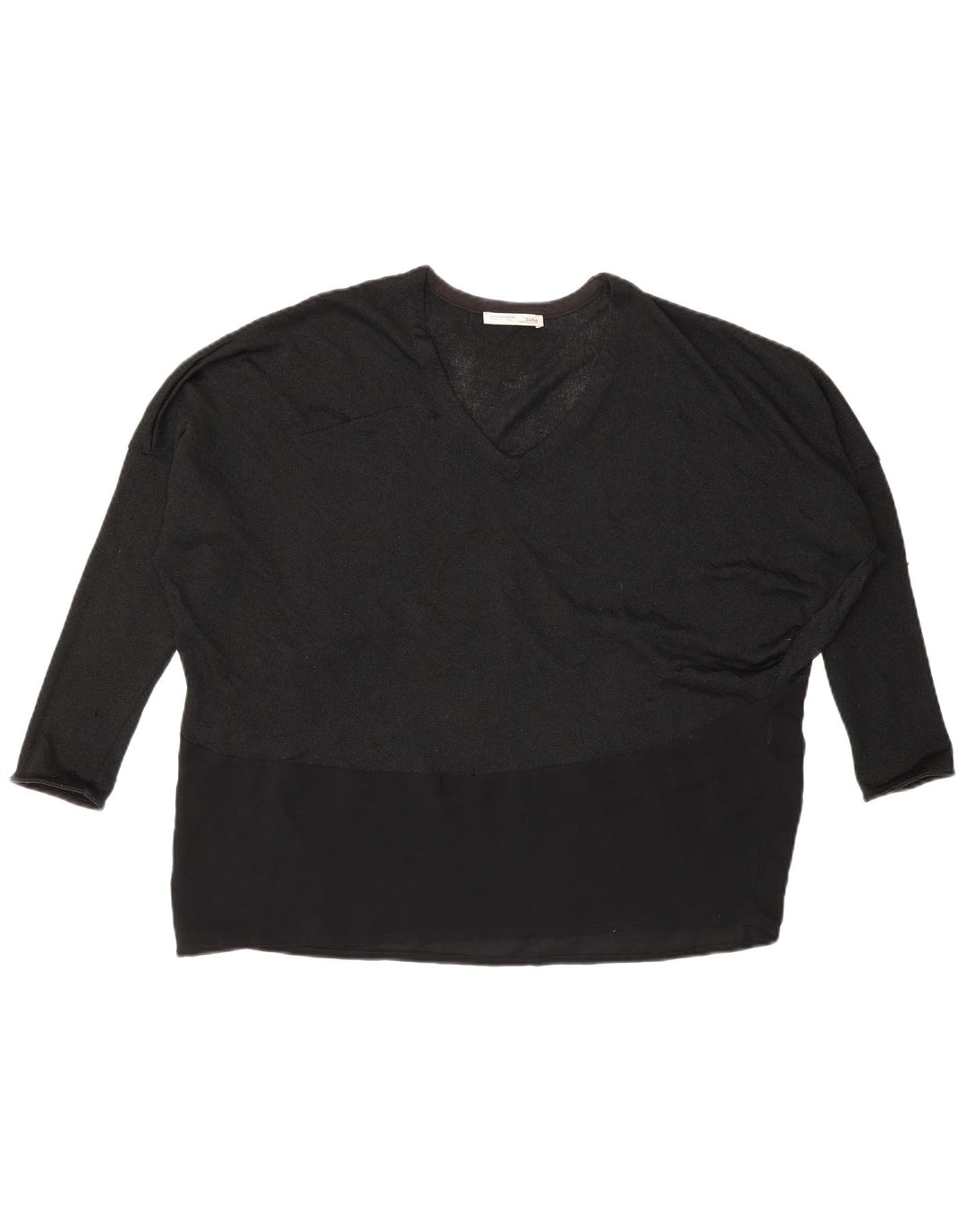 Zara Γυναικείο μπλουζάκι μακρυμάνικο UK 14 Medium Black
