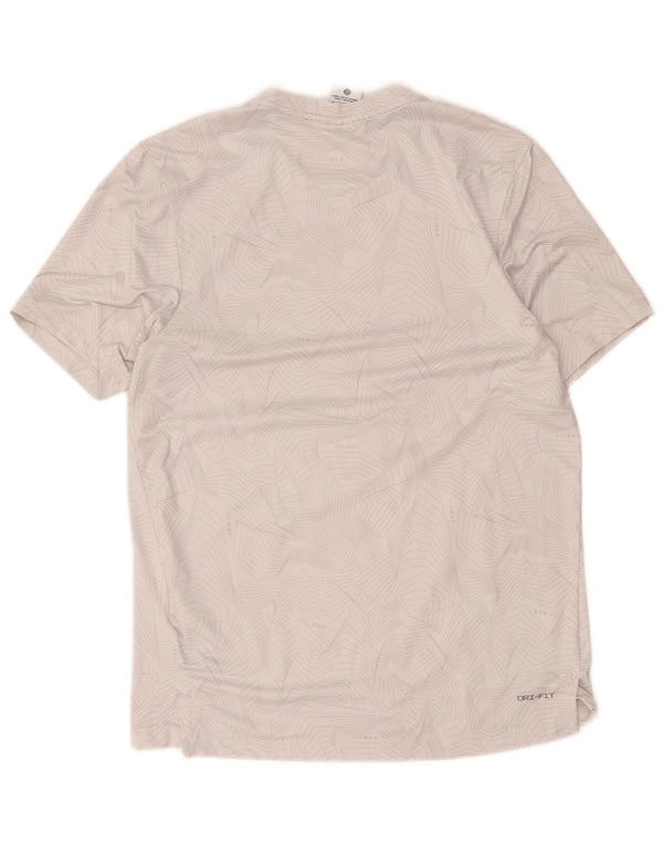 Nike Mens Dri Fit Graphic T-Shirt Top Medium Grey Geometric Polyester