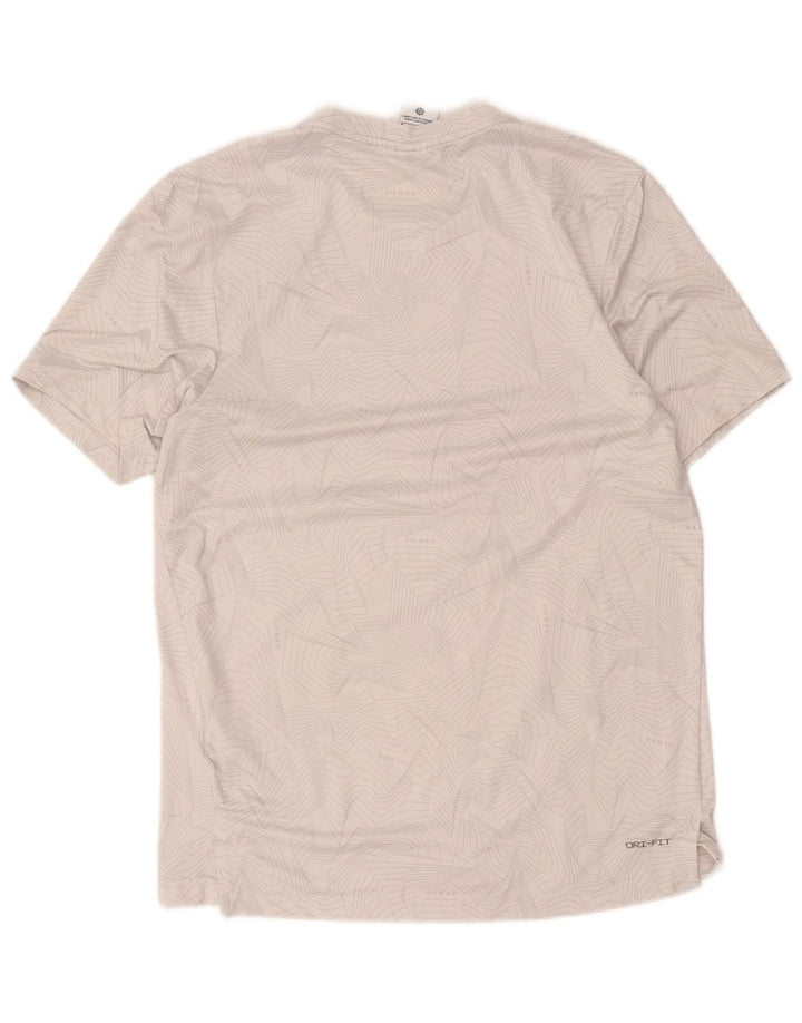 T-shirt grafica Nike da uomo Dri Fit Top in poliestere geometrico grigio medio