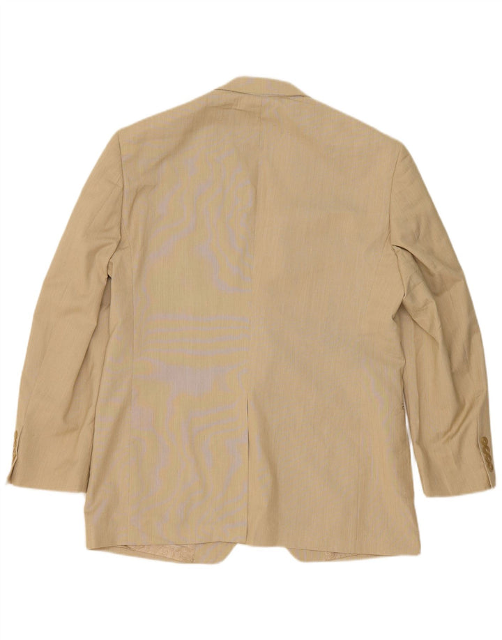 Giacca blazer da uomo a 2 bottoni Chaps UK 40 grande poliestere beige
