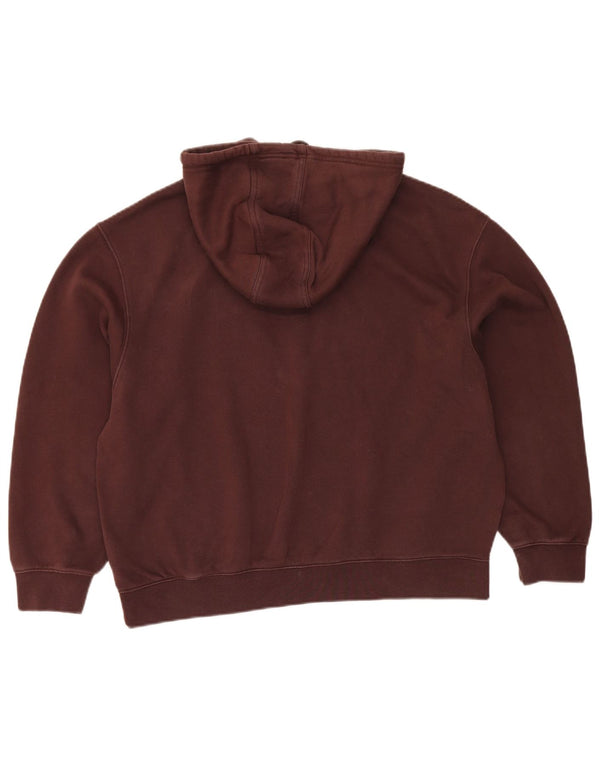 Adidas Womens Oversized Hoodie Jumper UK 8/10 Small Brown Cotton
