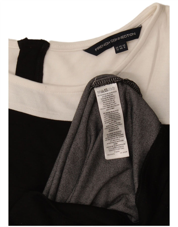 French Connection Womens Bodycon Dress UK 12 Medium Black Colourblock