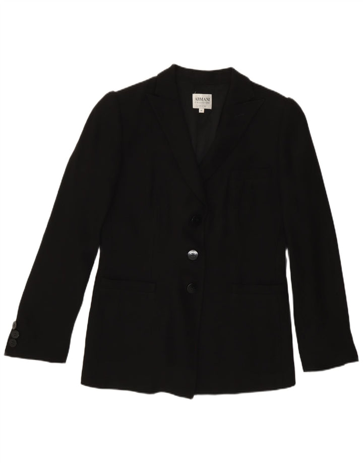 Armani Collezioni Womens 3 Button Blazer Jacket IT 44 Medium Black