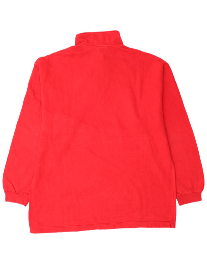Think Pink Mens Zip Neck Sweatshirt Jumper Large Red