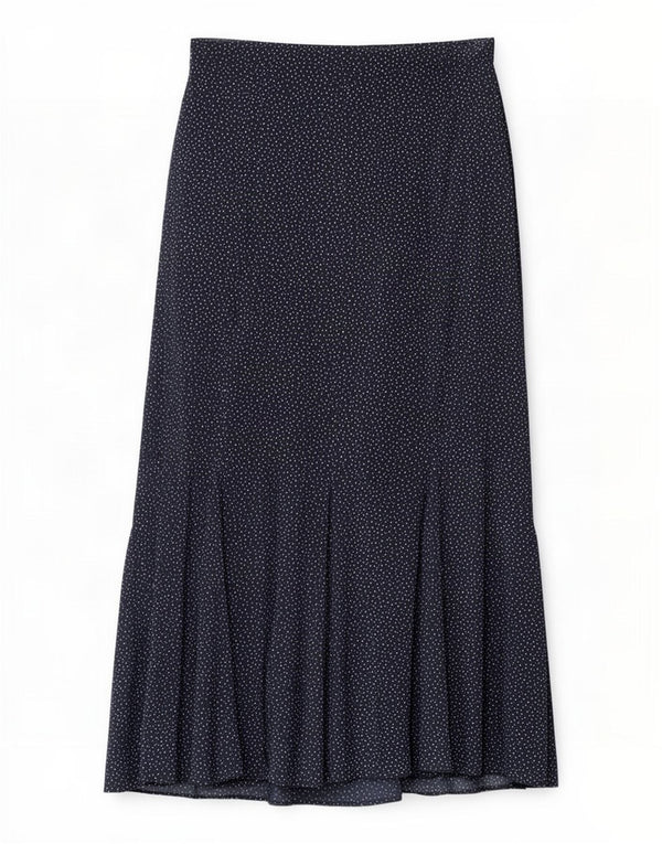 Marks & Spencer Damen A-Linienrock UK 10 Small W30 Marineblau gepunktet