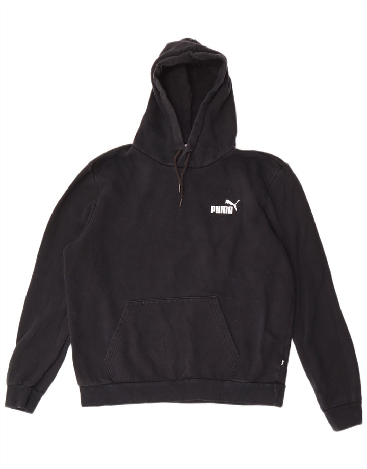 Puma Mens Hoodie Jumper Large Black Cotton